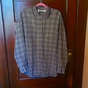 Grey Anne Klein II, Button Down shirt, Size 14.